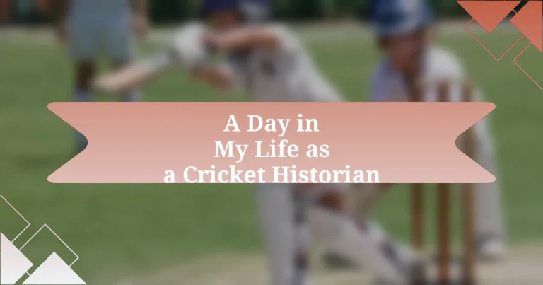 A Day in My Life as a Cricket Historian