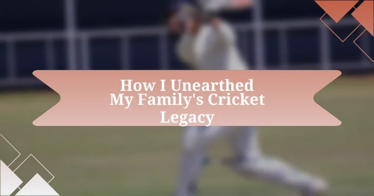 How I Unearthed My Family’s Cricket Legacy