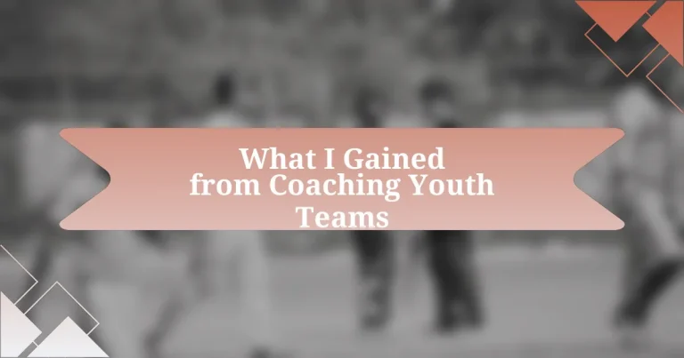 What I Gained from Coaching Youth Teams