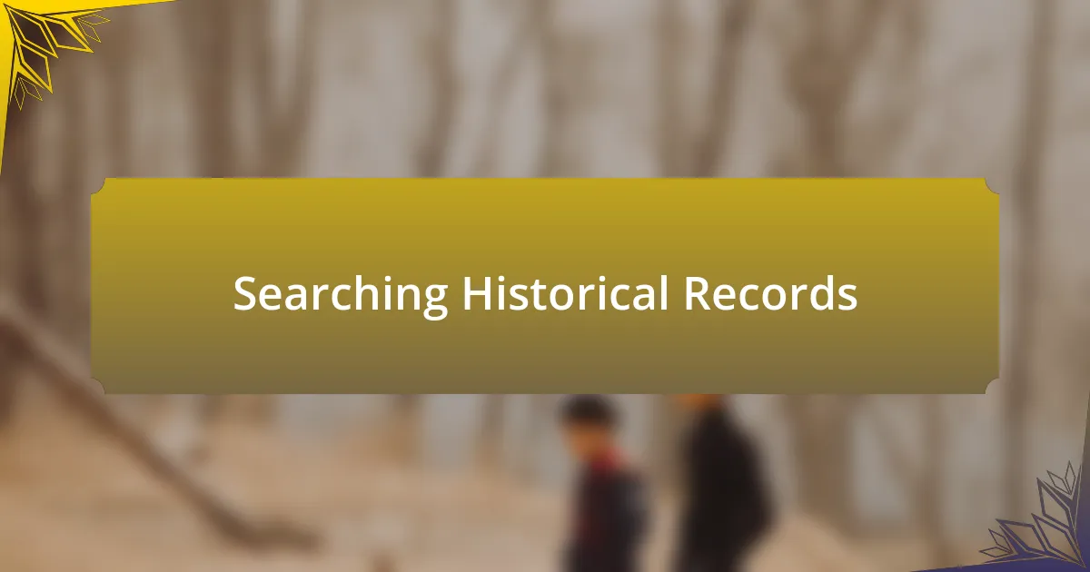 Searching Historical Records